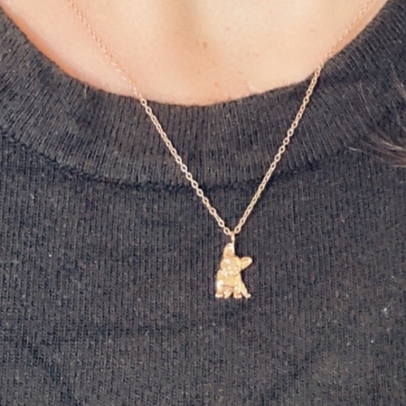 Rose Gold Dainty Bulldog Necklace - Picture 13 of 15